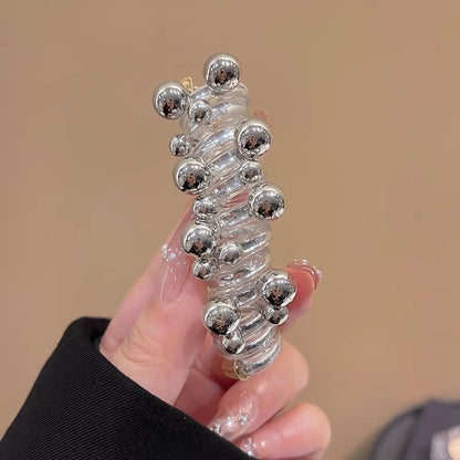 Pearl Phone Cord Wire Hair Bands (2 pcs)