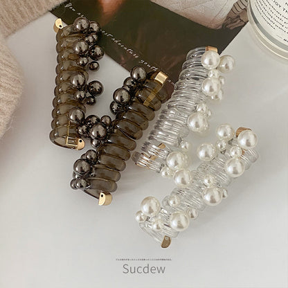 Pearl Phone Cord Wire Hair Bands (2 pcs)