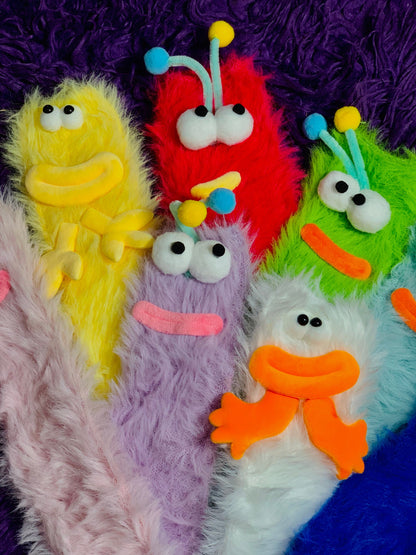 Coral velvet three-dimensional quirky socks