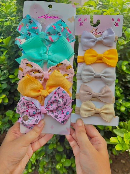 Girls’ Hair Accessories Collection – Bows, Clips, Pins & Elastic Bands