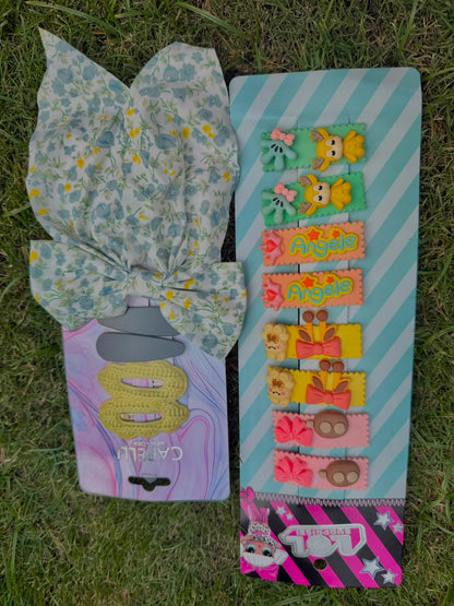 Girls’ Hair Accessories Collection – Bows, Clips, Pins & Elastic Bands