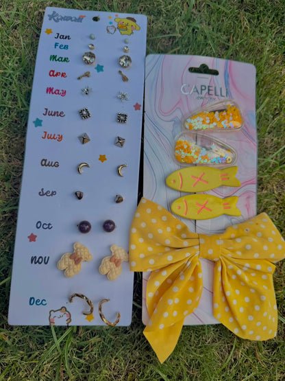 Girls’ Hair Accessories Collection – Bows, Clips, Pins & Elastic Bands
